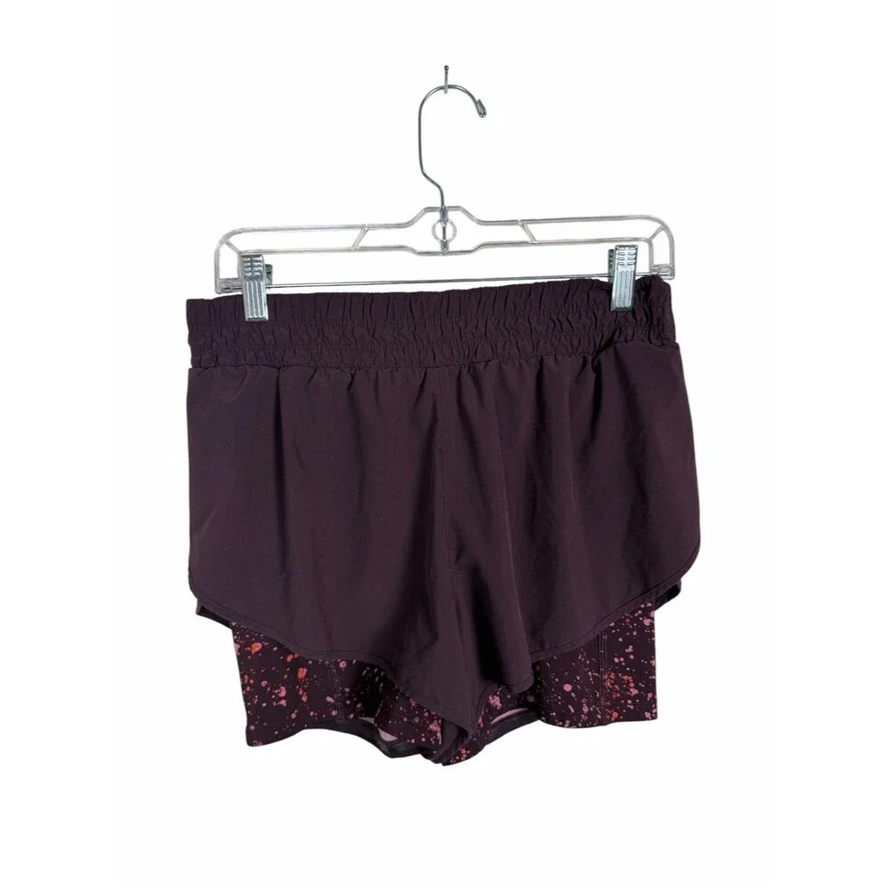 Athleta HIIT It 2-in-1 Shorts Medium Purple Athletic Running Workout Lined